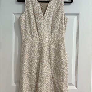 Banana Republic Cream Leopard Print Dress